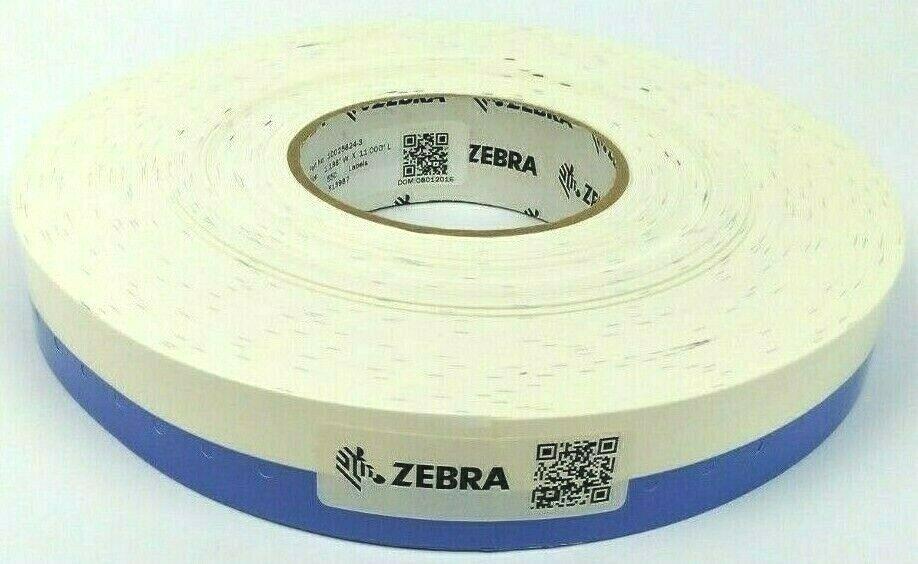 Zebra 1188" x 11000" Wristband White Purple with Clips Genuine OEM 10025624-3K