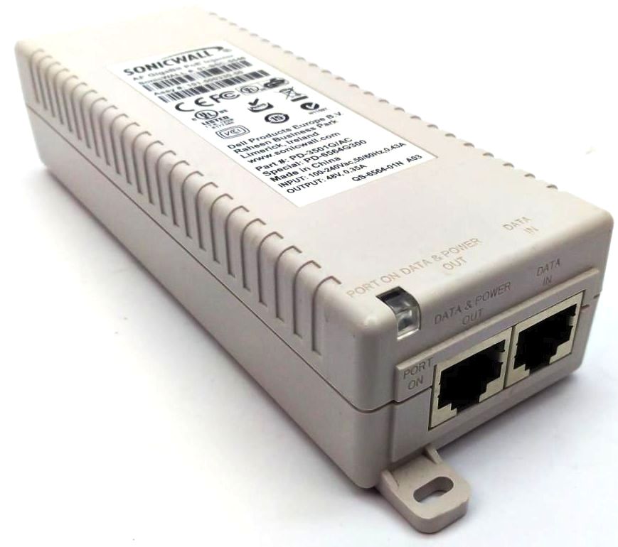 SonicWALL AF Power over Ethernet Injector 802.3af Gigabit 01-SSC-5546 Genuine