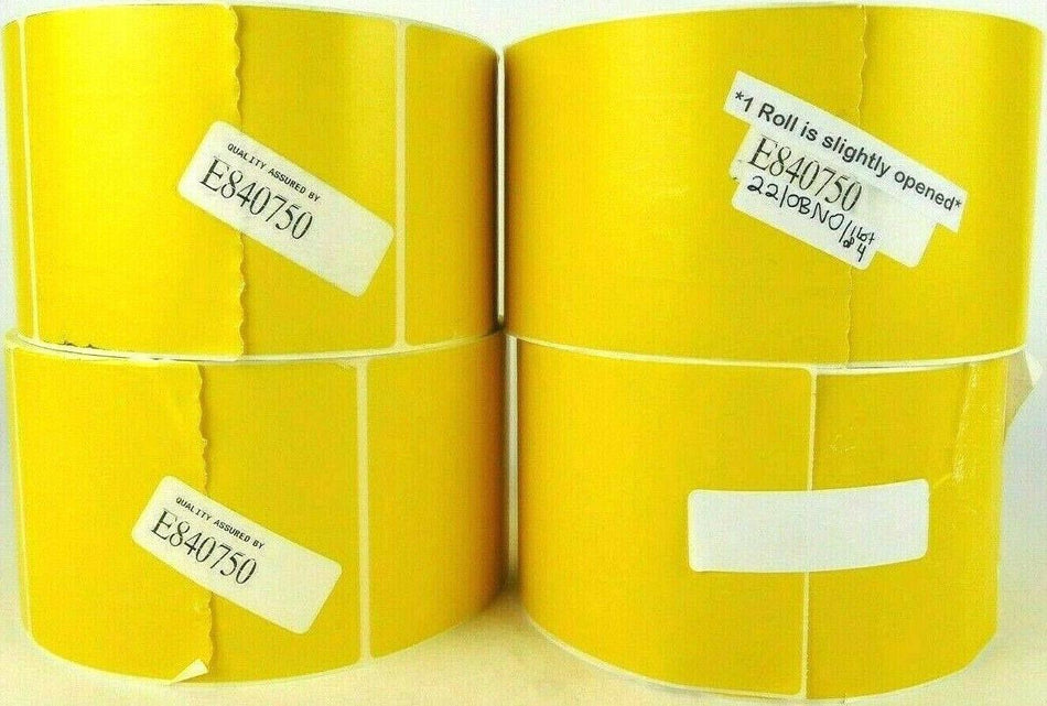 Direct Thermal Printer Yellow Labels 5.5" x 4" E840750 - 4 Rolls