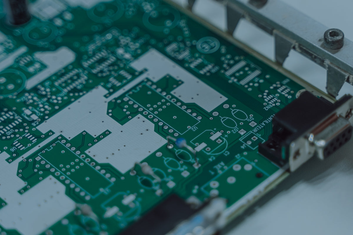 green and white circuit board