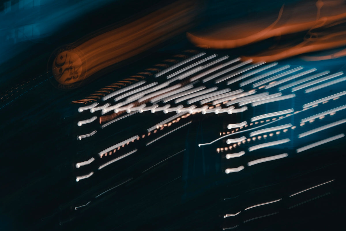 Abstract streaks of light at night