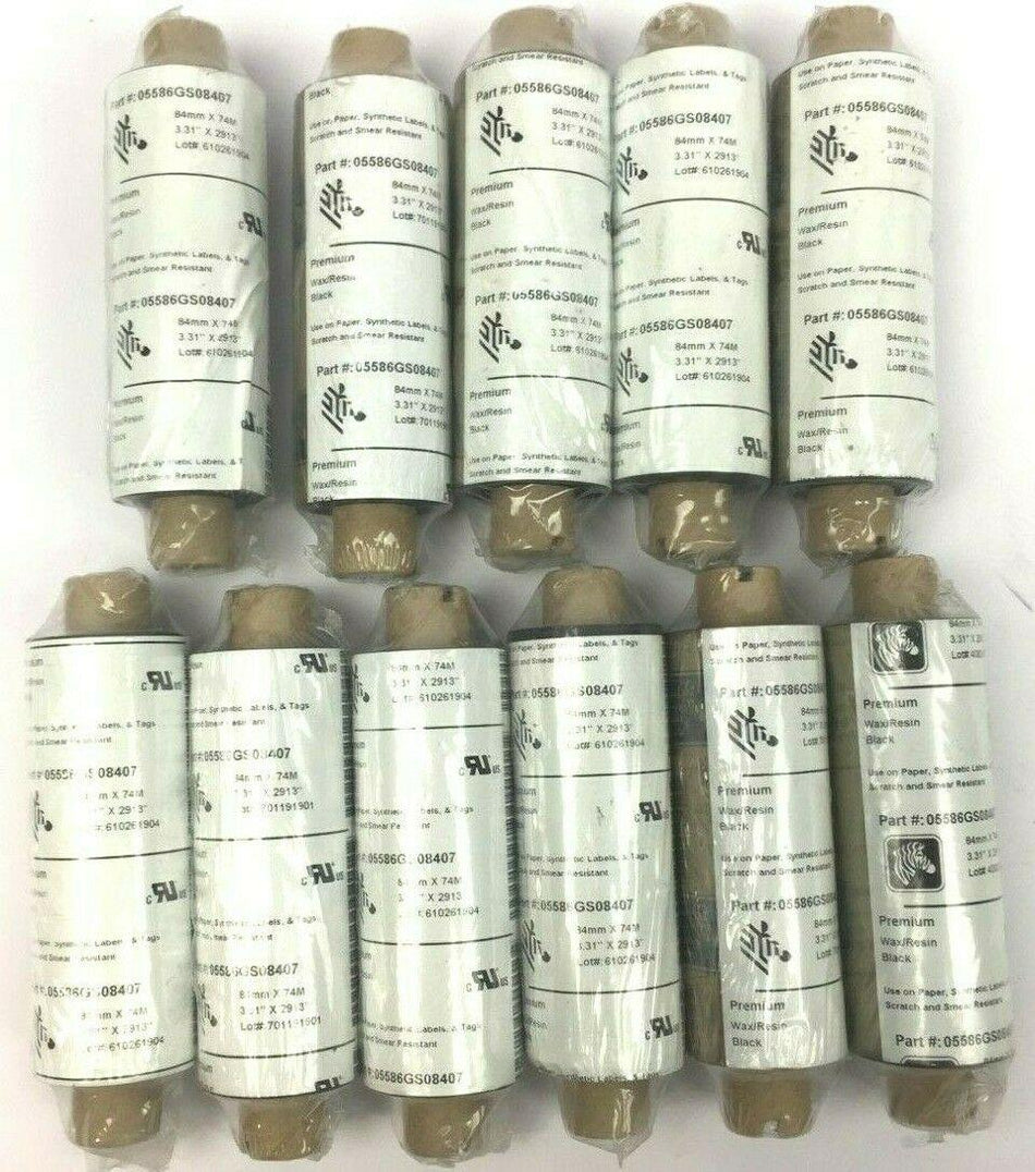 Zebra Wax-Resin Thermal Ribbons 3.31" x 2913" 05586GS08407 Genuine - 11 Rolls