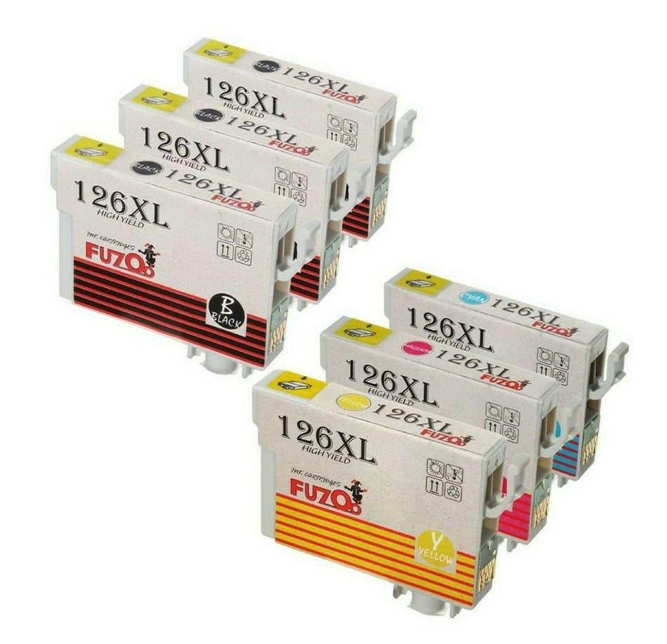 High Yield Ink Cartridge FUZOO 126XL for Epson WF-845 645 545 435 520 - 12 Pack