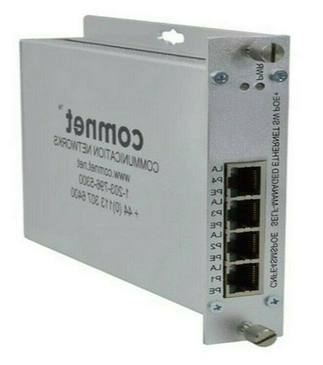 Comnet 4 Port 10/100 Mbps Ethernet Self-managed Switch with PoE+ CNFE4SMSPOE
