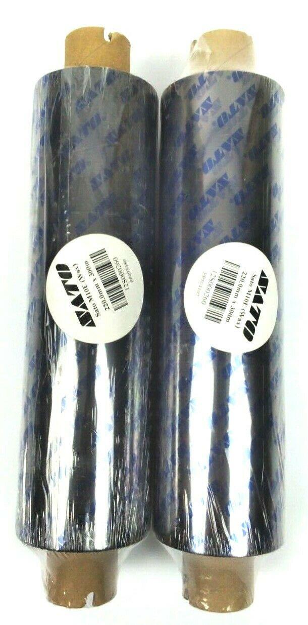 Sato Wax Ribbons 8.68" x 984' Thermal Transfer Black 12S000260 Genuine - 2 Rolls