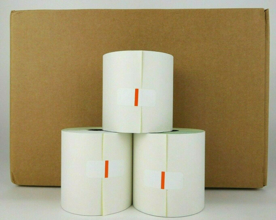 Receipt Label Rolls 2-Ply Dot Matrix 3" x 3" Impact White 51579-4005 - 50 Rolls