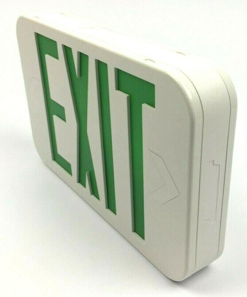Progress  Exit Sign Lighting 120V White Board Integrated LED Green PETPE-UG-30