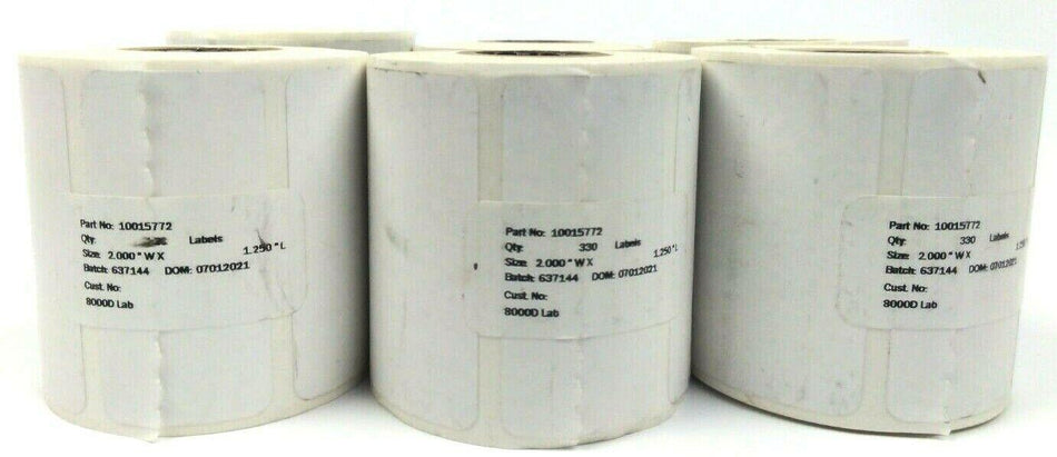 Zebra Labels 2.0" x 1.250'' 8000D Lab Direct Thermal 10015772 Genuine - 6 Rolls