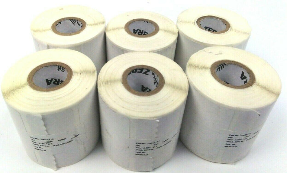 Zebra Labels 2.0" x 1.250'' 8000D Lab Direct Thermal 10015772 Genuine - 6 Rolls