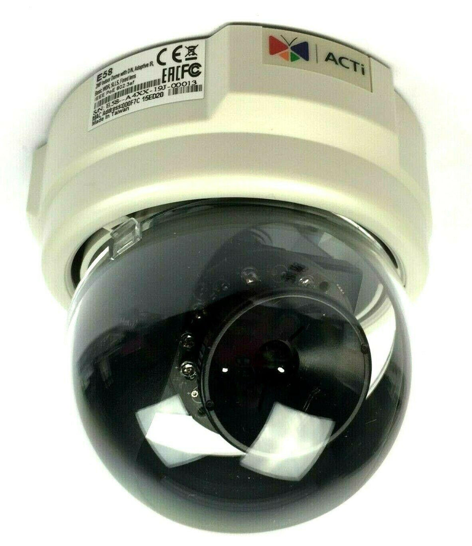ACTi E58 Surveillance Dome Camera 2MP Full HD 30fps Night Vision IR LED Indoor