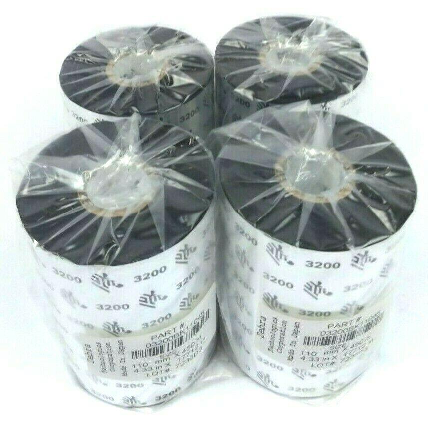 Zebra 4.33" x 17712'' Thermal Transfer Resin Ribbon 03200BK11045 - 5 Rolls