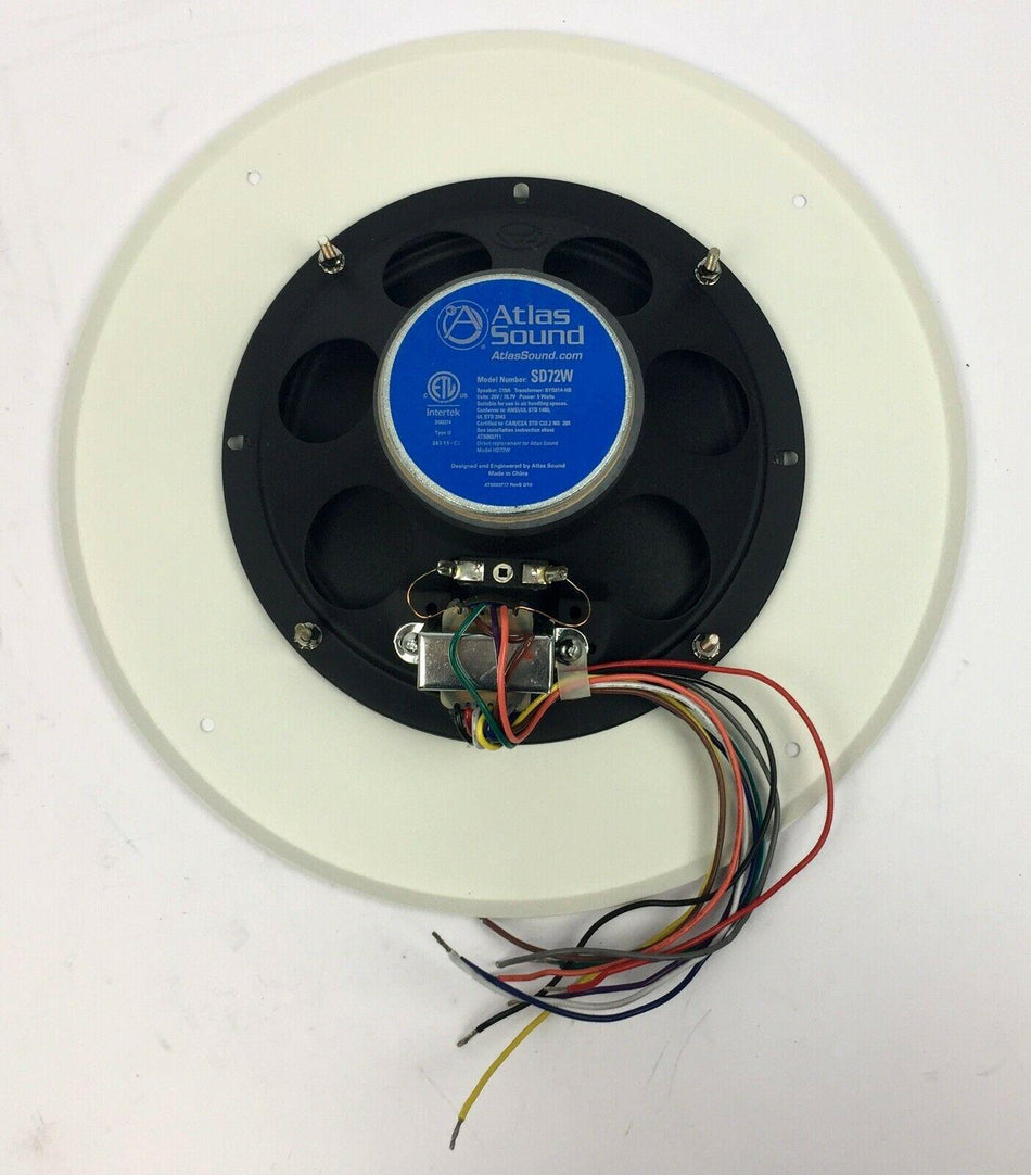 Atlas Sound Flush Mount In-Ceiling Loud Speaker - SD72W