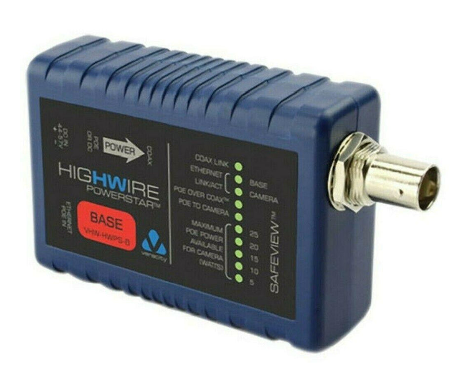 Veracity Powerstar Base Ethernet & PoE Over Coax Converter VHW-HWPS-B New