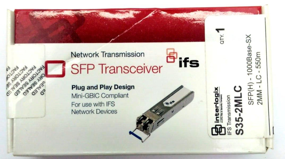IFP Interlogix S35-2MLC SFP Gigabit 2 Fiber Mini GBIC 1000Base-SX