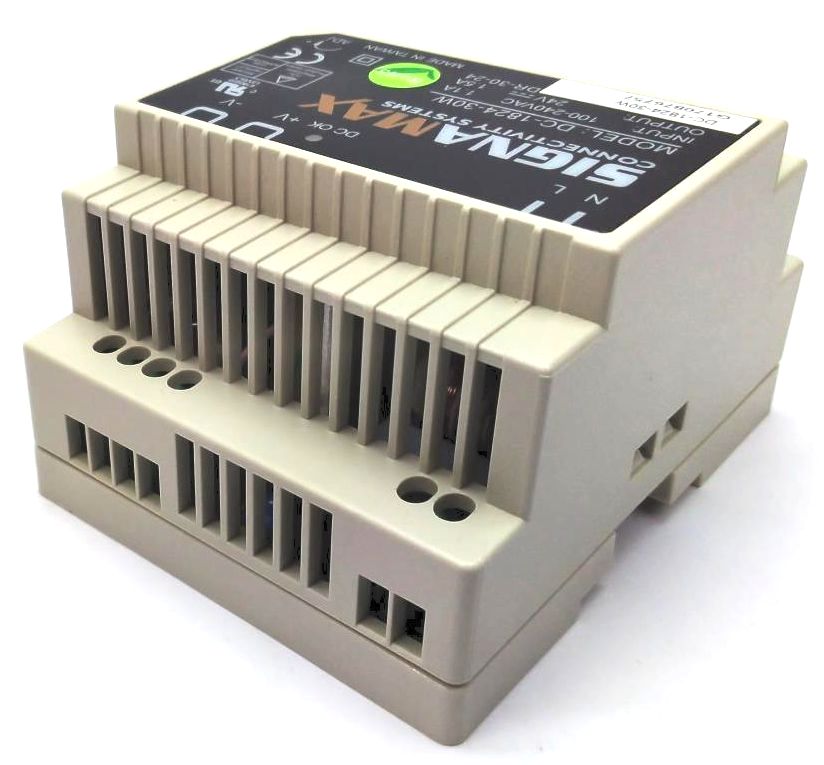 Signamax DC-1824-30W Industrial Power Supply 100-240V-AC 24V-DC 30W