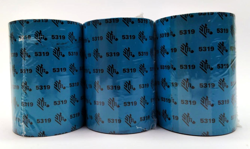 Zebra 4.33" x 1476' Performance 5319 Genuine OEM Ribbon 05319BK11045 - 3 Rolls