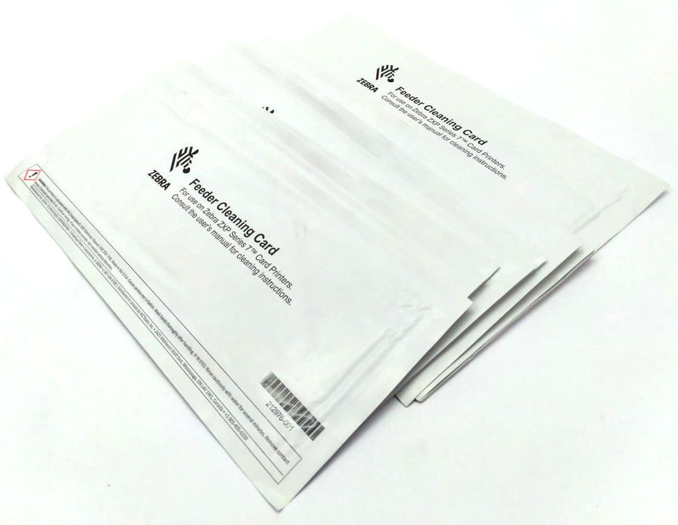 Zebra ZXP Series 7 Printer Genuine Feeder Cleaning Card P/N 212976-001-12