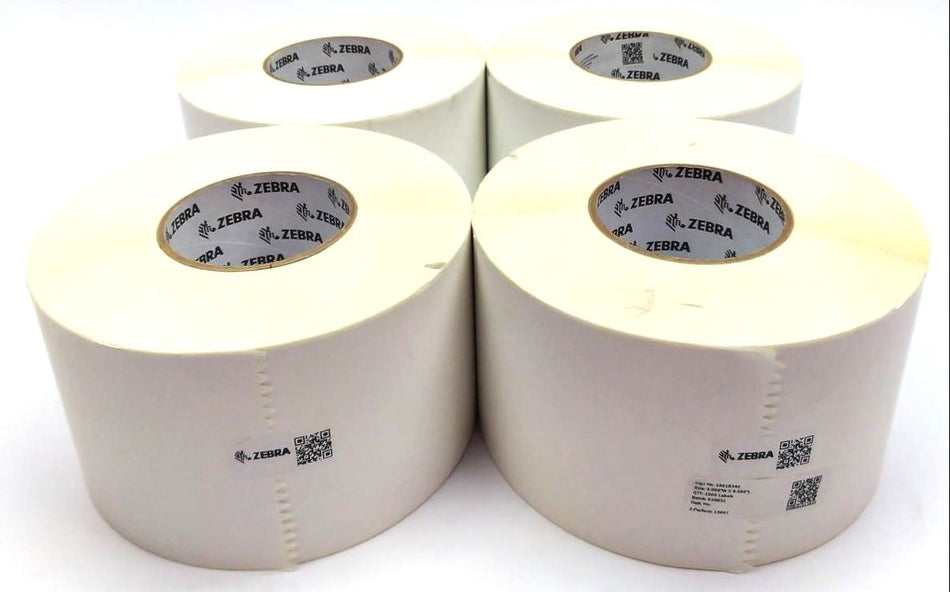 Zebra Labels 4" x 6" Z-Perform 1500T Thermal 10018340 Genuine OEM - 4 Rolls