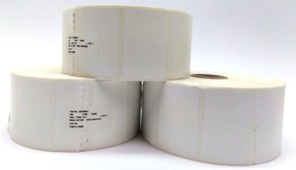 Zebra 2"x1.25" Polypro 4000D Genuine OEM Direct Thermal Label 10028821 - 3 Rolls