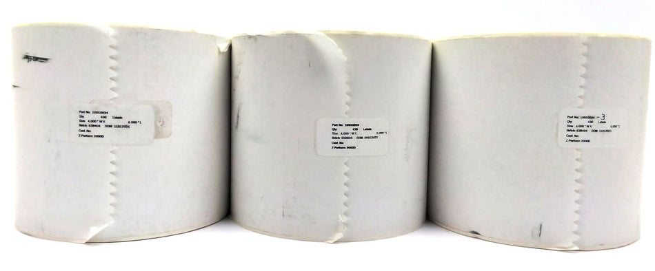 Zebra 4" x 6" Z-Perform 2000D Genuine OEM Thermal Labels 10010034 - 3 Rolls