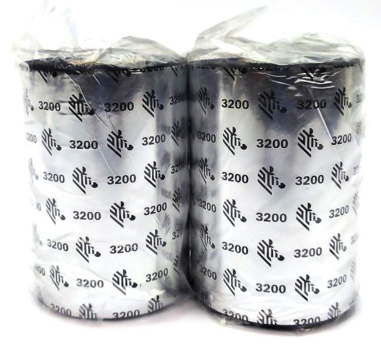 Zebra 4.33" x 17712" 3200 Thermal Ribbons Black 03200BK11045 Genuine - 2 Rolls
