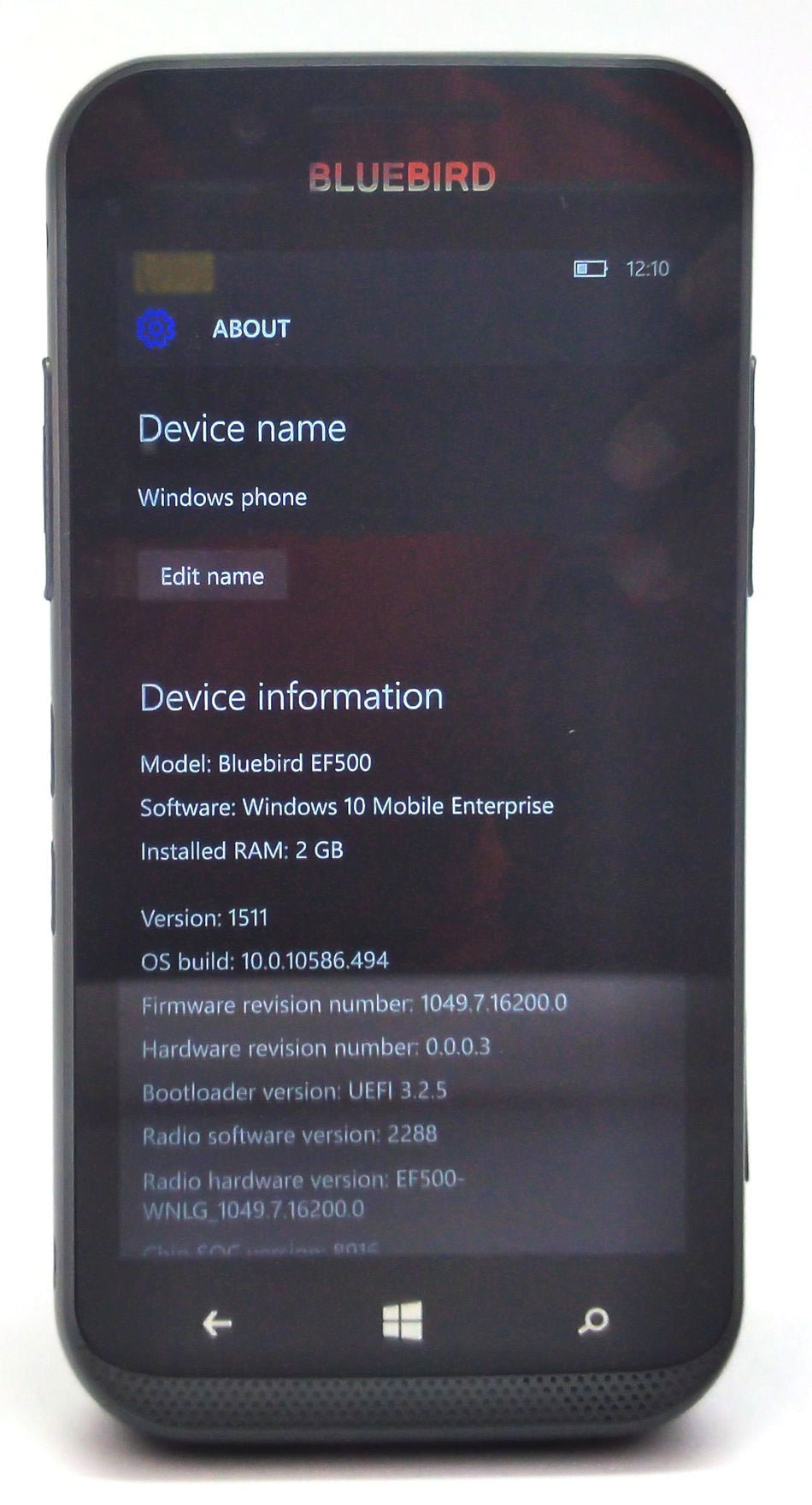 Bluebird EF500 Mobile Computer Handheld Touchscreen Windows 10 EF500-WNLG