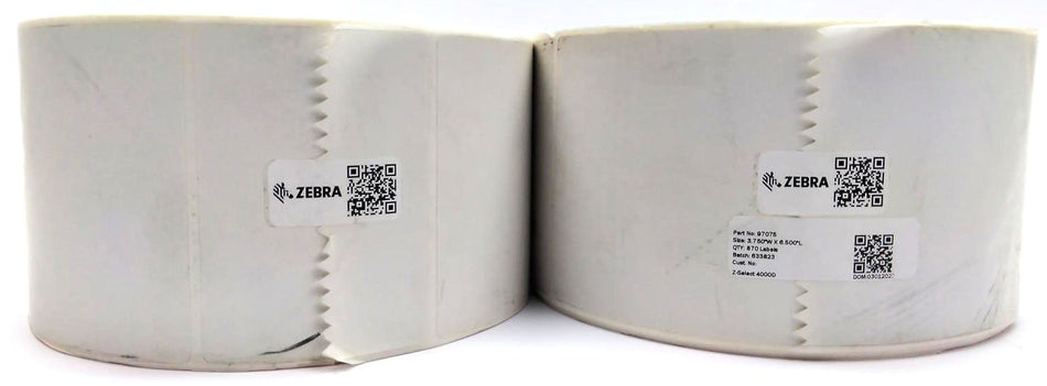 Zebra Thermal Labels Z-Select 4000D 3.75" x 6.5" Genuine OEM 97075 - 2 Rolls
