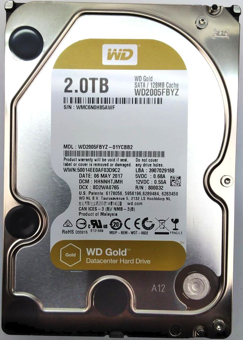 WD WD2005FBYZ Hard Disk Drive 2TB SATA 128MB for Exacq Server EXQ-500032000