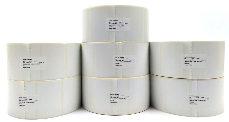 Zebra Labels PolyPro 4000D 2" x 1.25" Direct Thermal Genuine 10028821 - 7 Rolls