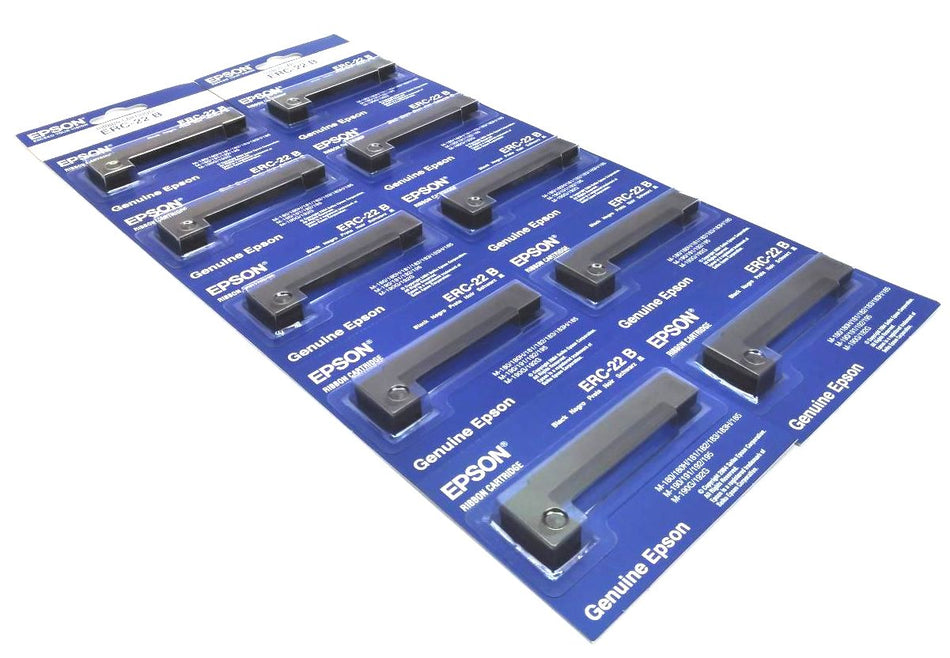 10-Pack Epson M-180 M-181 M-183 Ribbon Cartridge Genuine Thermal Black ERC-22B