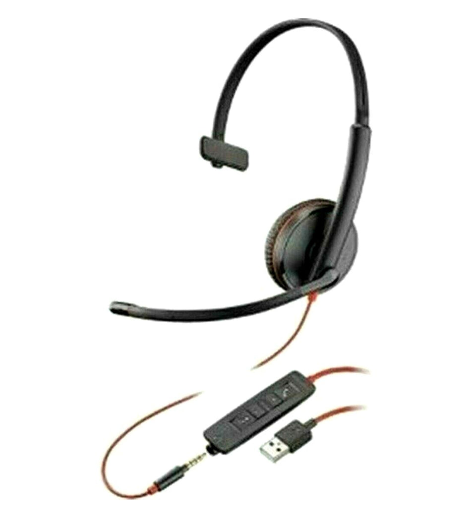 Plantronics Blackwire 3210 USB-A Wired Over the Head Headband Headset 209744-101