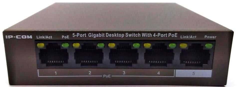 IP-COM Power Over Ethernet 5-Ports Gigabit Desktop Switch G1105P-4-63W V1.0