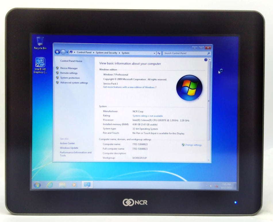 NCR RealPOS XR7 Display POS Touch Terminal 15? PCAP RGB 7702-2215-8801