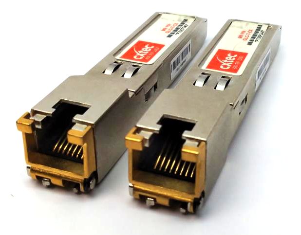 Lot of 2 CXTEC GLC-T-CX 10/100/1000BASE-T Copper SFP RJ-45 Transceiver Module