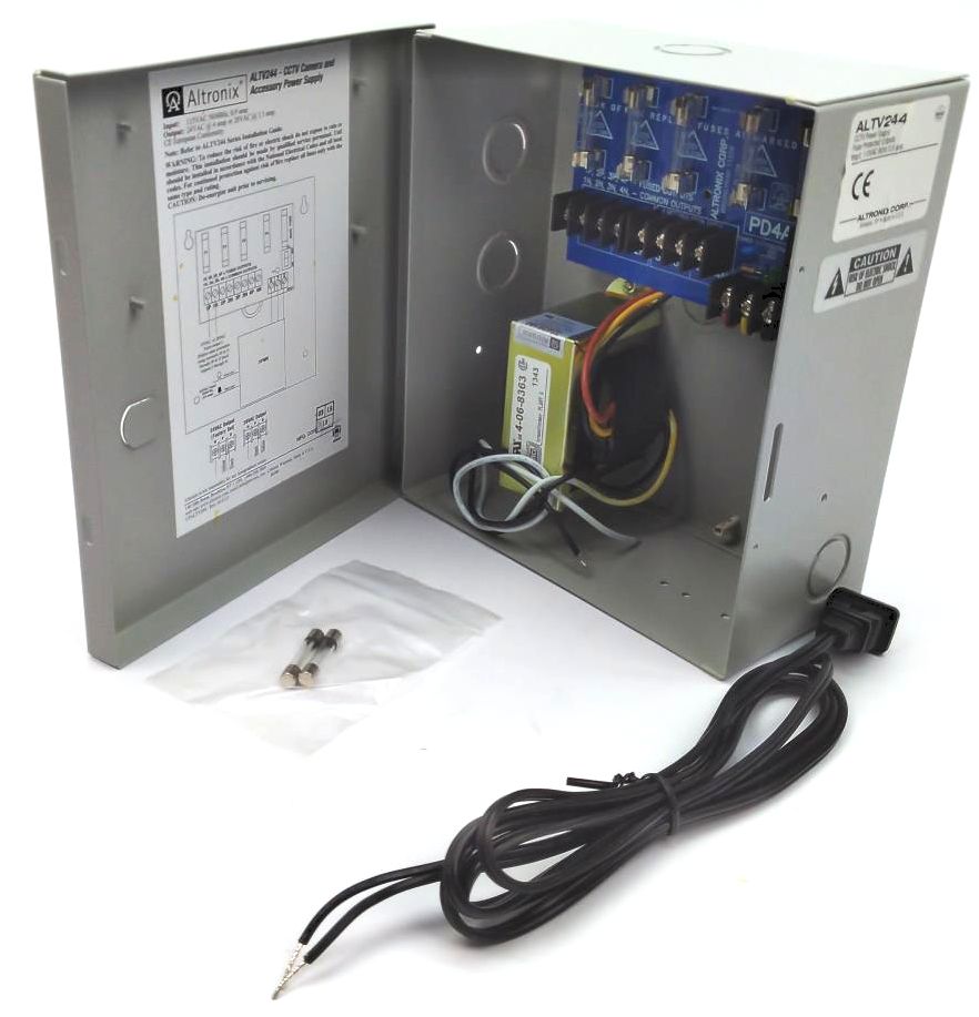 Altronix Camera Power Supply Enclosure with 4 Fused Output 24VAC @ 3.5A ALTV244