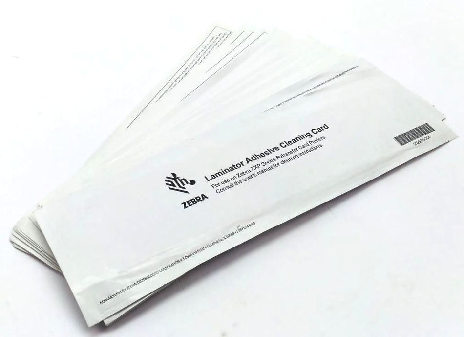 Lot 15 Zebra ZXP Series Printer Transfer Adhesive Cleaning Card 212974-001