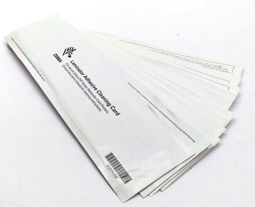 Lot 15 Zebra ZXP Series Printer Transfer Adhesive Cleaning Card 212974-001