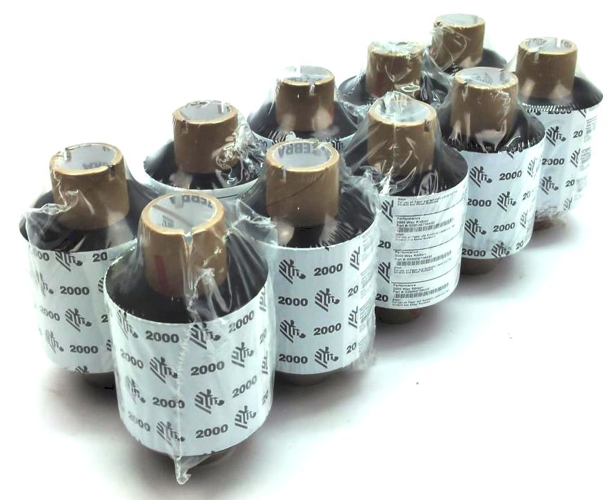 Zebra Wax Ribbons 2.52" x 984' Performance 2000 Black 02000GT06430 - 18 Rolls