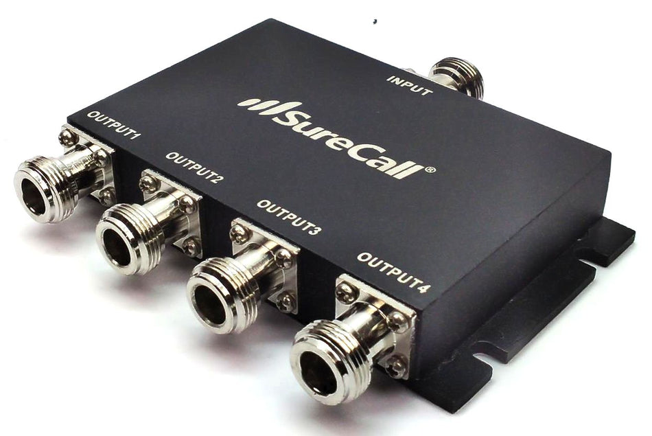 SureCall SC-WS-4 4-Way Splitter N-Female Full-Band Bi-Directional 698MHz-2700MHz