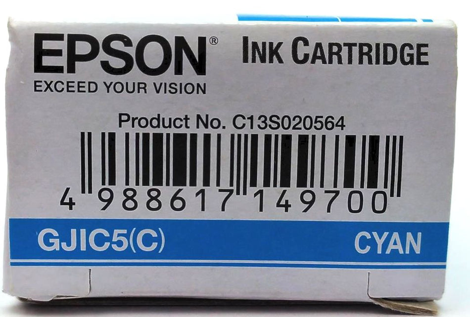 Epson GJIC5-C ColorWorks GP-C831 Printer Ink Cartridge Cyan Genuine OEM
