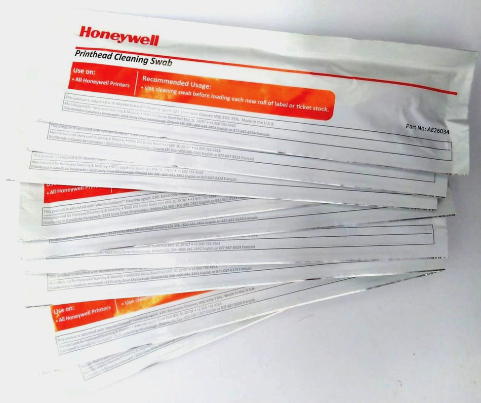 Honeywell PB2 Printer Printhead Cleaning Swab AE26034 Genuine 50 Pack