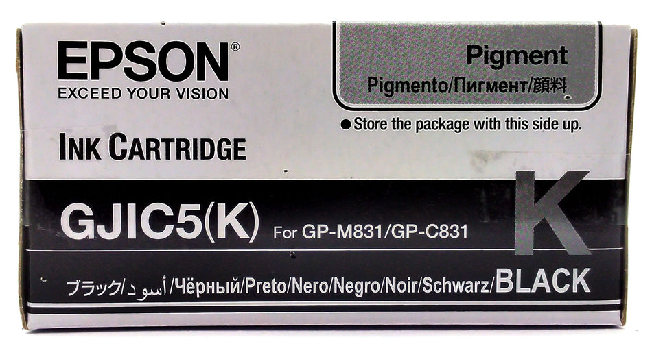 Epson GJIC5-K ColorWorks GP-C831 Printer Ink Cartridge Black Inkjet Genuine OEM