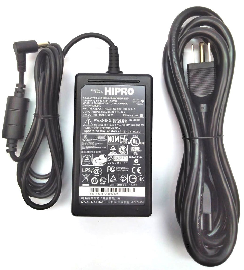 Hipro AC Adapter Charger for Motorola MC50 50W 12V 4.16A PWRS14000-148R