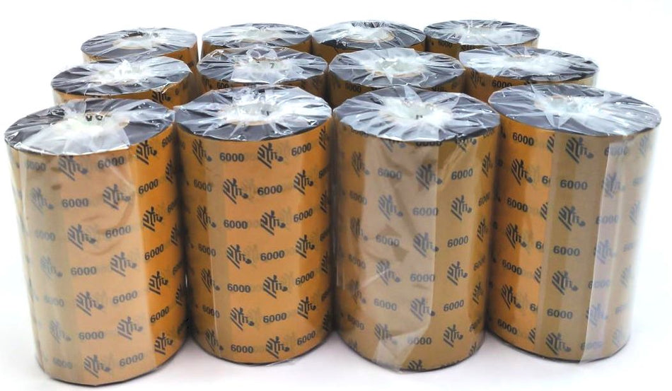 Zebra Wax Ribbons 4.33" x 1476' 6000 Black 06000BK11045 Genuine OEM - 23 Rolls