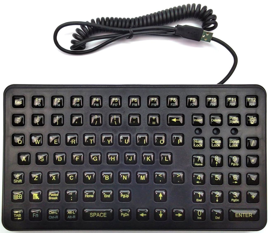 iKey Industrial Rugged Keyboard Backlit Small Footprint Epoxy Keycaps SL-91-USB