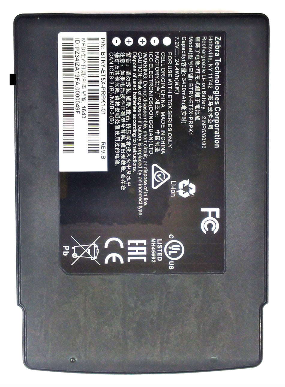 Zebra ET80 Battery Rugged Tablet Power 7.2V 3.4Ah BTRY-ET5X-PRPK1-01Genuine OEM