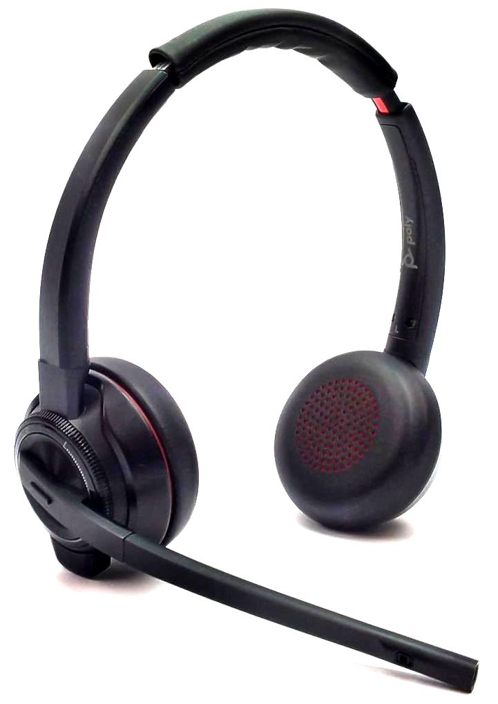 Poly Savi 8220 Headset Wireless Bluetooth DECT Cradle 85T31AA#ABA with Mic