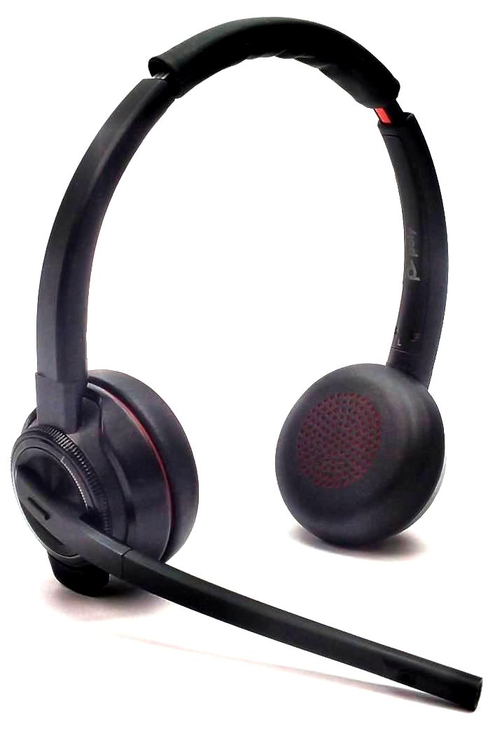 Poly Savi 8220 Headset Wireless Bluetooth DECT Cradle 85T31AA#ABA with Mic