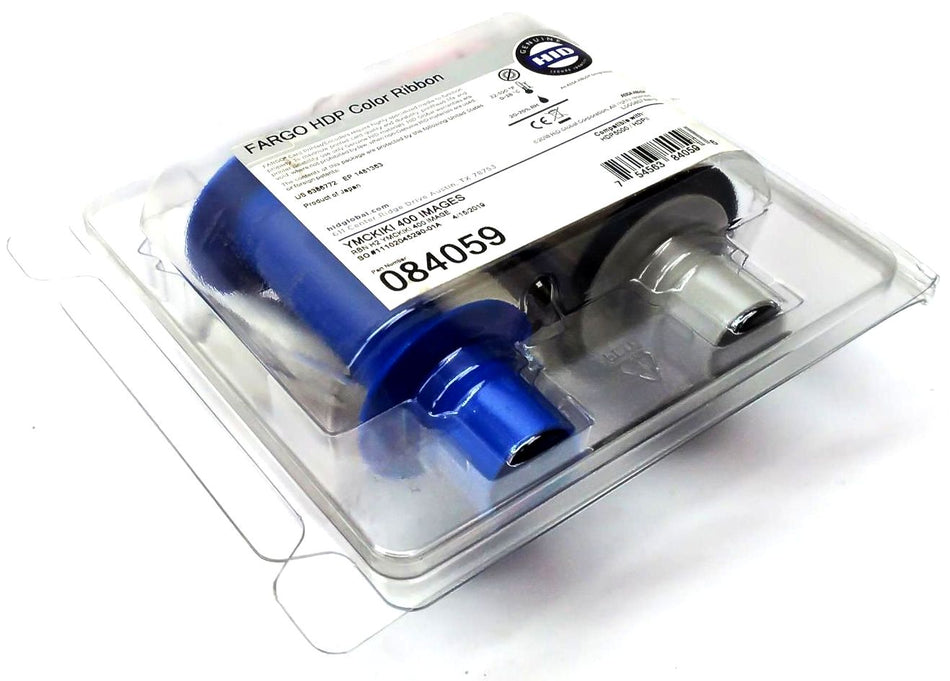HID Fargo HDP5000 Color Ribbon ID Card Printer YMCKIKI 084059 Genuine OEM