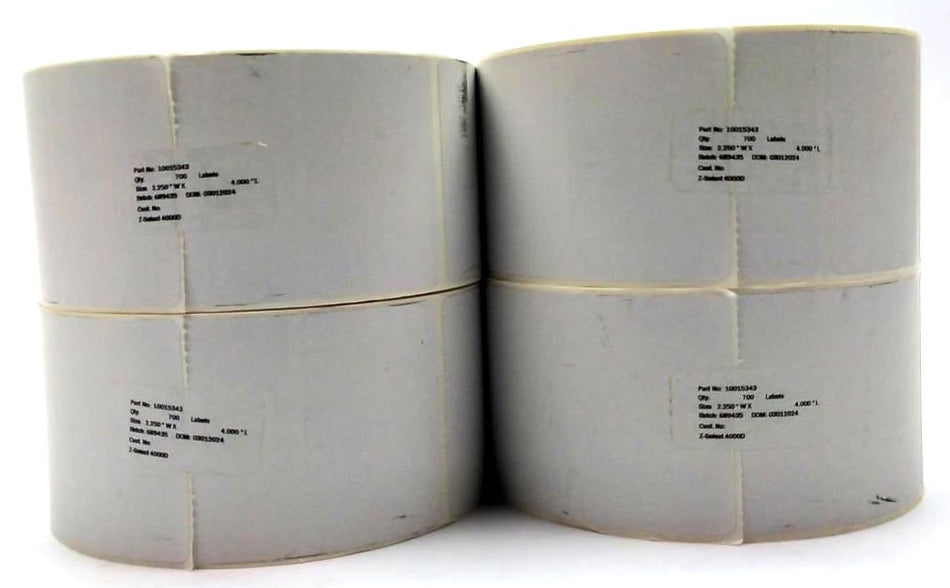 Zebra Labels 2.25" x 4" Z-Select 4000D Thermal 10015343 Genuine OEM - 12 Rolls